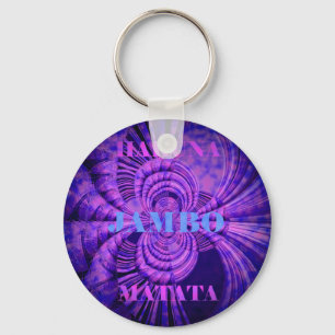 Blue Sky Hakuna Matata Kenya Giraffe  Woven Art  C Keychain