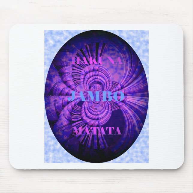 Blue Sky Hakuna Matata Kenya Giraffe  Woven Art  C Mouse Pad (Front)