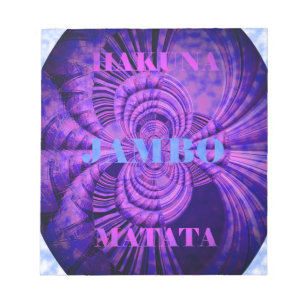 Blue Sky Hakuna Matata Kenya Giraffe Woven Art C Notepad