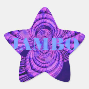 Blue Sky Hakuna Matata Kenya Giraffe Woven Art C Star Sticker