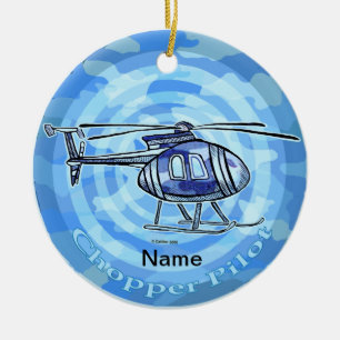 Blue Sky Helicopter ornament