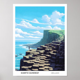 Blue Sky in Giants Causeway Ireland Travel  Poster