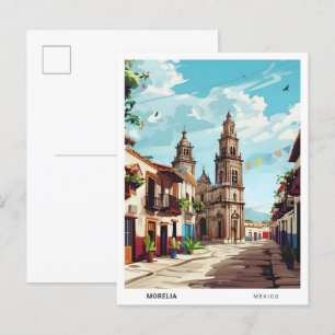 Blue Sky in Morelia Mexico Vintage Travel  Postcard
