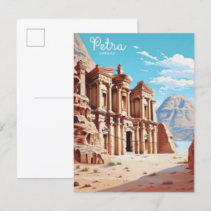 Blue Sky in Petra Jordan Vintage Travel  Postcard