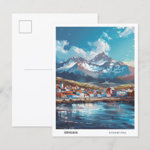Blue Sky in Ushuaia Argentina Vintage Travel  Postcard