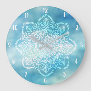 Blue Sky Mandala Large Clock