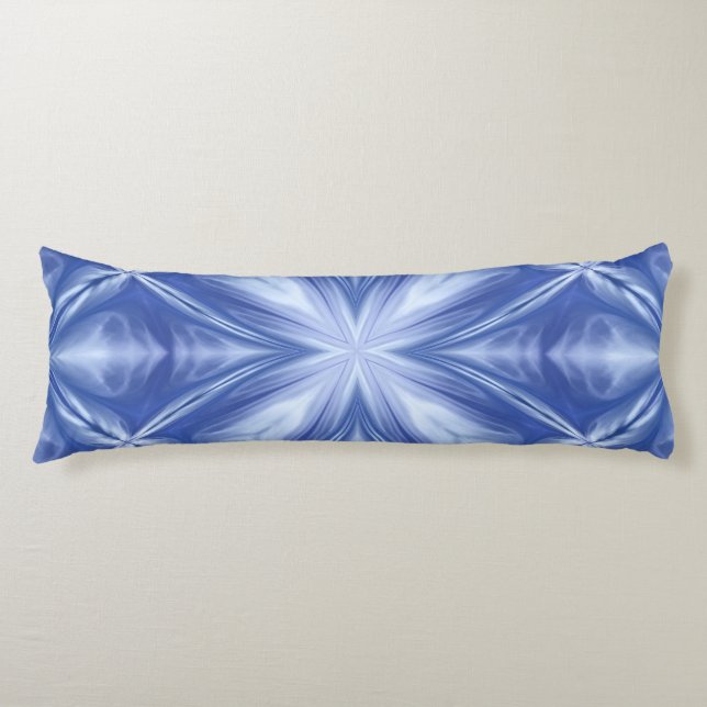 Blue Sky Milky White Clouds Abstract Pattern Body Pillow (Front)