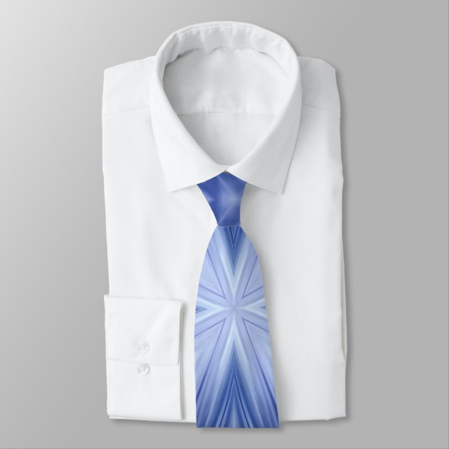 Blue Sky Milky White Clouds Abstract Pattern Tie (Tied)
