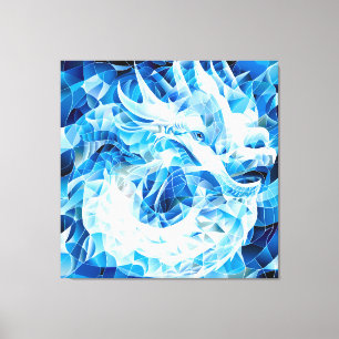 Blue Sky Mosaic Dragon  Canvas Print
