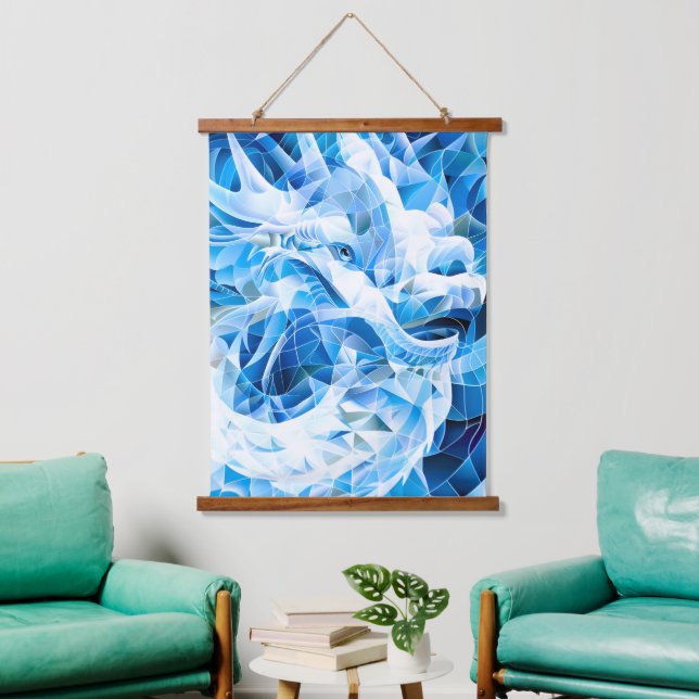 Blue Sky Mosaic Dragon  Hanging Tapestry (Living Room)