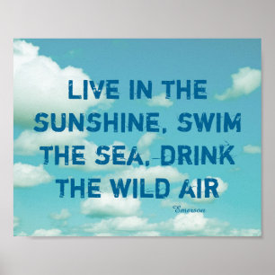 blue sky nature photo poster with Emerson quote