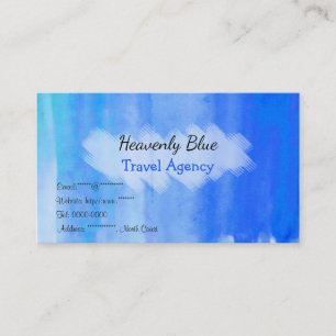 Blue sky / ocean watercolor summer name card