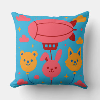 Blue Sky Parade Throw Pillow