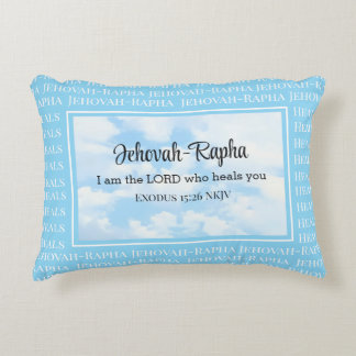 Blue Sky Photo I am the Lord Who Heals Bible Verse Accent Pillow