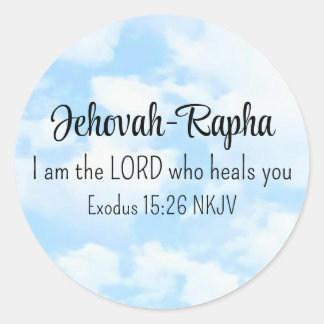 Blue Sky Photo I am the Lord Who Heals Bible Verse Classic Round Sticker