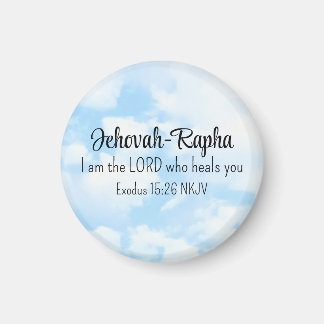 Blue Sky Photo I am the Lord Who Heals Bible Verse Magnet
