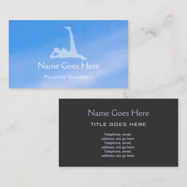 "Blue Sky" Pilates Business Cards (Front/Back)