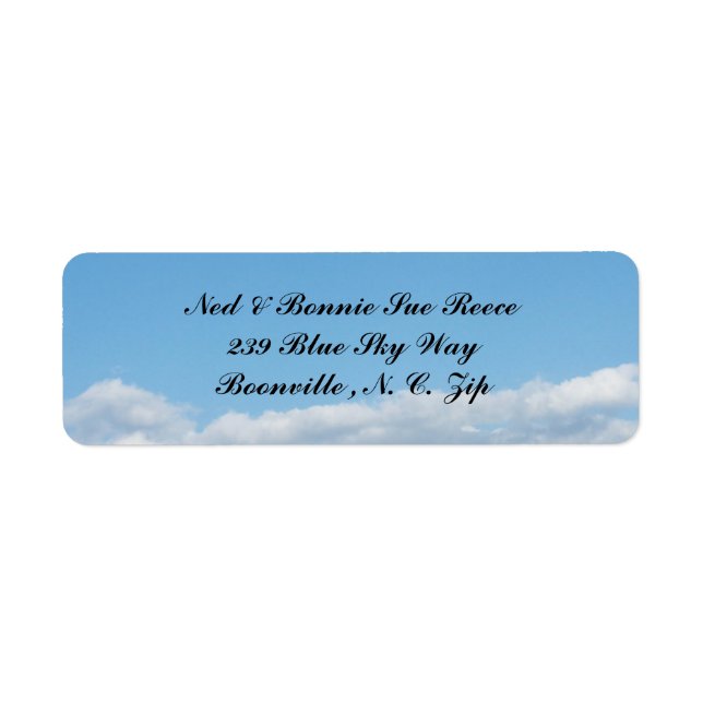 BLUE SKY-RETURN ADDRESS LABEL (Front)
