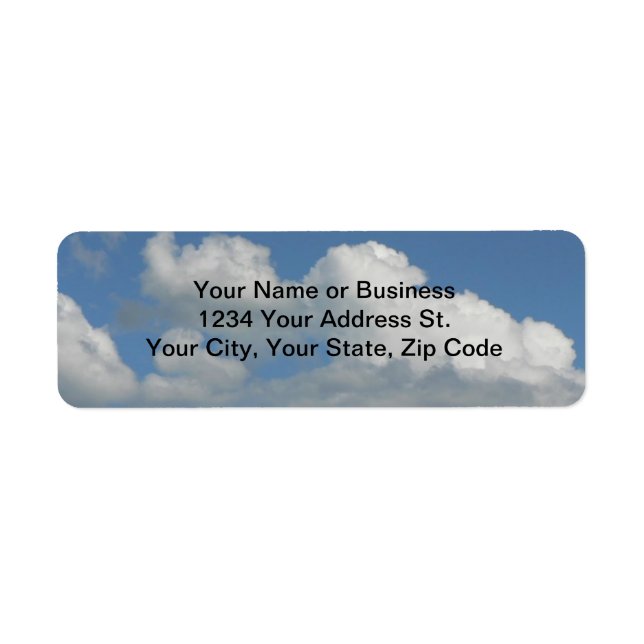 Blue Sky Return Address Label (Front)