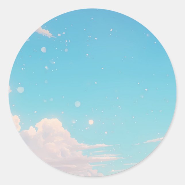 Blue Sky Round Sticker (Front)