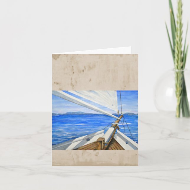 Blue Sky Sail 4x5.6 Note Card (Front)