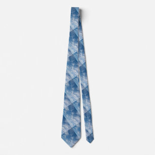 Blue Sky Scattered White Clouds Blue Pattern Tie