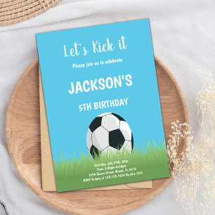 Blue Sky Soccer Birthday Invitation