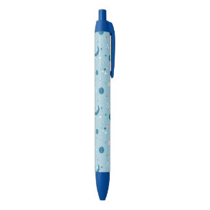 Blue Sky & Space Pattern Black Ink Pen