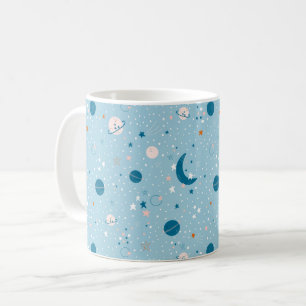 Blue Sky & Space Pattern Coffee Mug