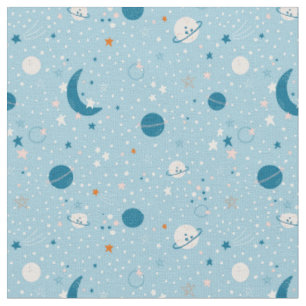 Blue Sky & Space Pattern Fabric