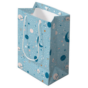 Blue Sky & Space Pattern Medium Gift Bag
