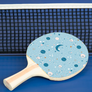 Blue Sky & Space Pattern Ping Pong Paddle
