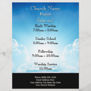 Blue Sky Stairs Church Flyer, Join Us Services Flyer