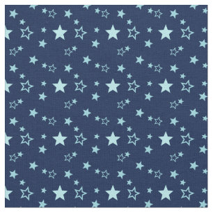 Blue sky star on dark blue background pattern fabric