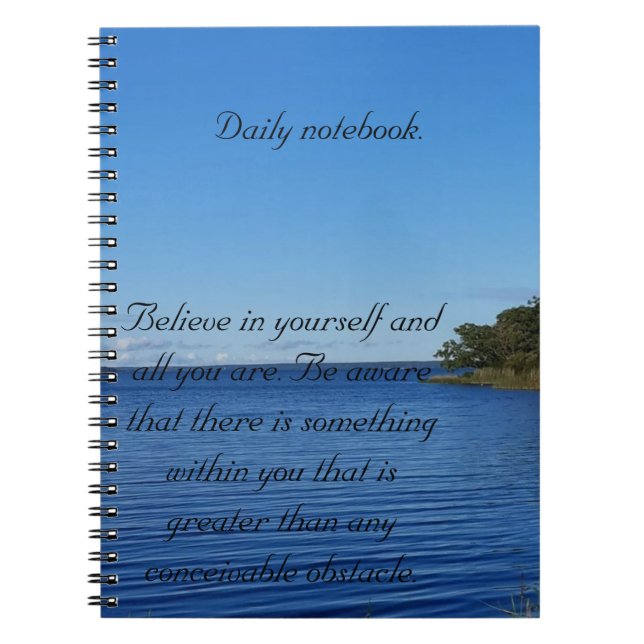 Blue sky Summer lake photo daily Notebook (Front)