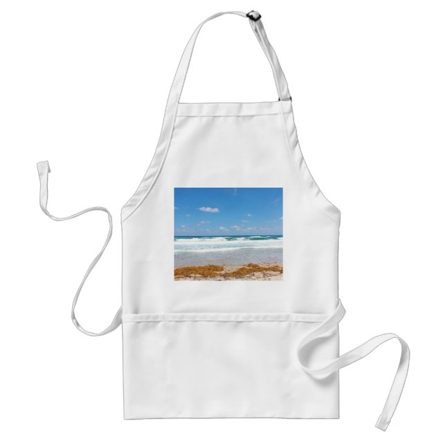 Blue Sky Surf Rolling Onto Shoreline Standard Apron (Front)