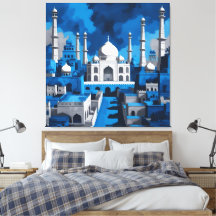 Blue sky Taj Mahal AI art