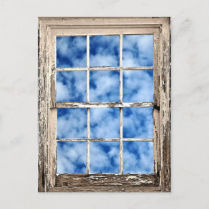 Blue Sky Through Window Postcard