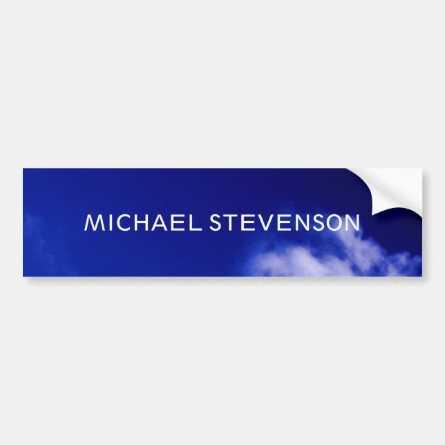 Blue Sky Unique Chic Modern Minimal Bumper Sticker (Front)