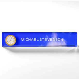Blue Sky Unique Chic Modern Minimal Desk Name Plat Nameplate