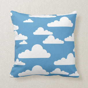 Blue Sky White Cloud Pattern Pillow