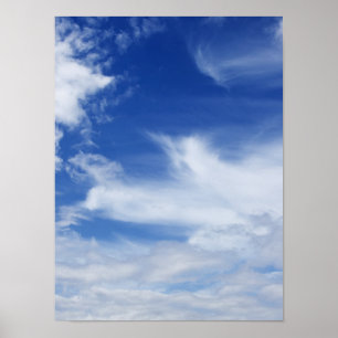 Blue Sky White Clouds Background - Customized Poster