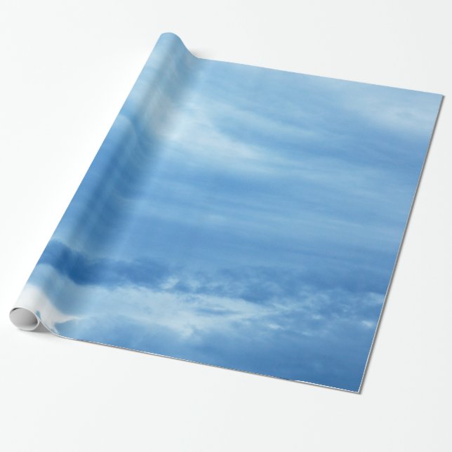 Blue Sky White Clouds Background skies heaven Wrapping Paper (Unrolled)