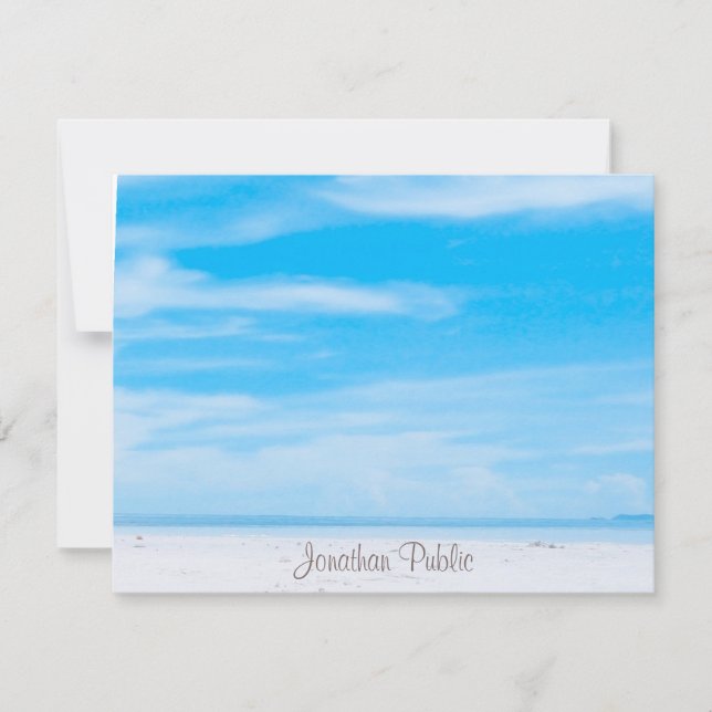 Blue Sky White Clouds Calligraphed Template Script (Front)