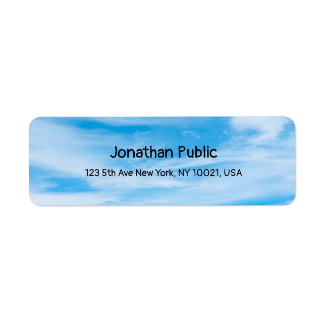 Blue Sky White Clouds Elegant Calligraphy Template (Front)