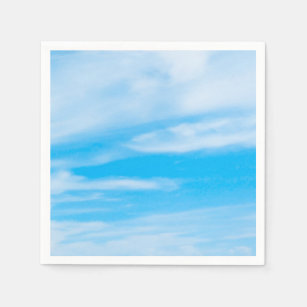 Blue Sky White Clouds Elegant Template Modern Napkin