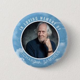 Blue Sky White Clouds In Loving Memory Photo 2 Inch Round Button