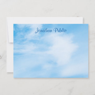 Blue Sky White Clouds Modèle Calligraphie personna