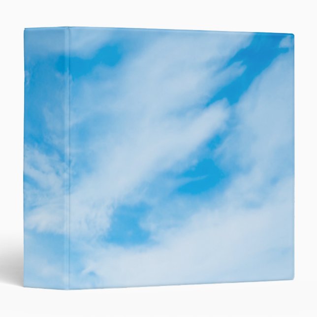 Blue Sky White Clouds Modern Elegant Template Binder (Front/Spine)