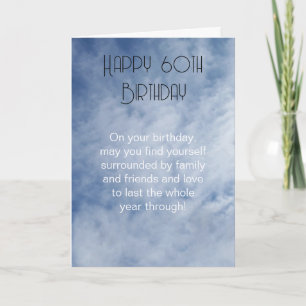 Blue Sky White Clouds Personalised 60th Birthday Card